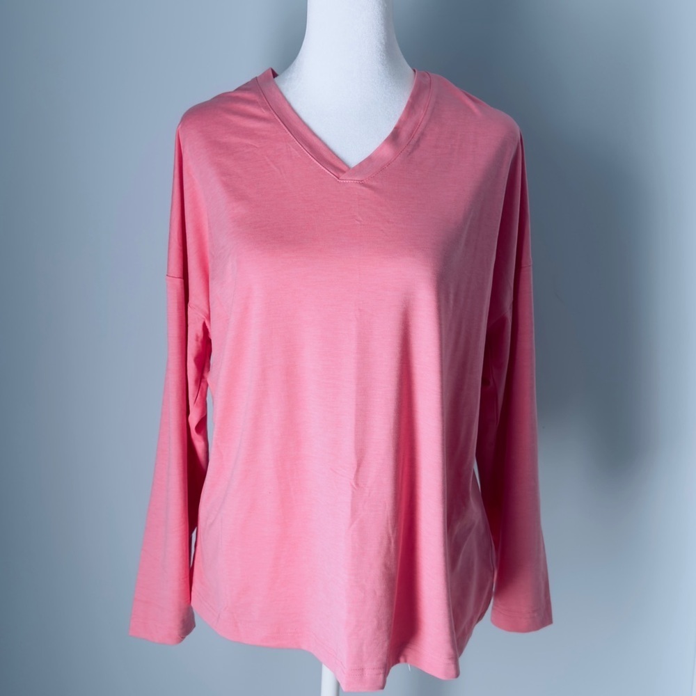 Rip Skirt Long Sleeve Pink V Neck Top Size Medium 8-10